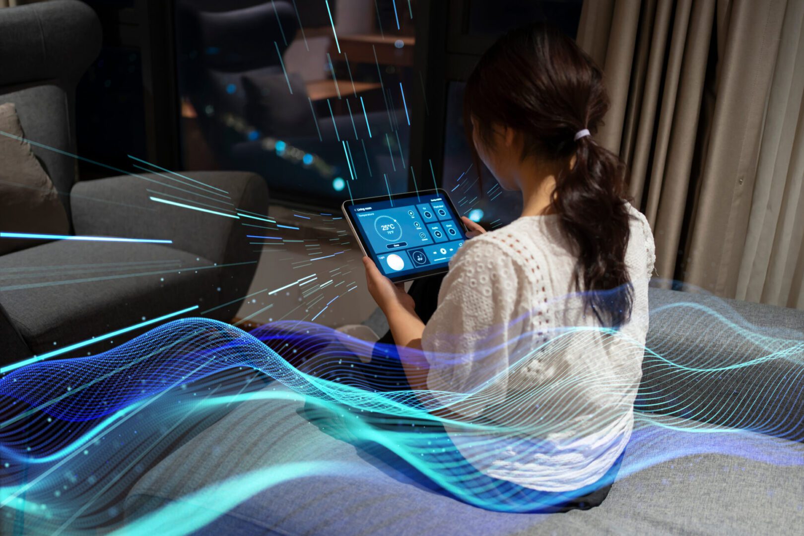 The concept of women using smart home technology